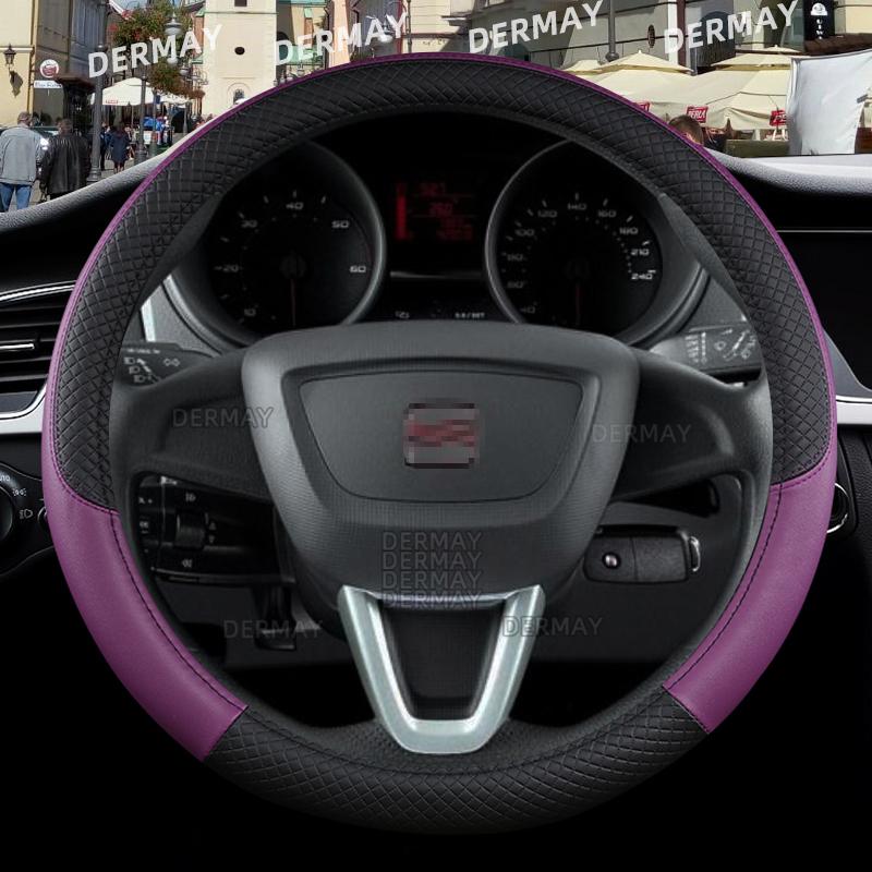 for Seat ibiza 6L 6J 6P 6F KJ1 FR Car Steering Wheel Cover PU Leather Non-slip 9 Colors Auto Accessories Fast Shipping