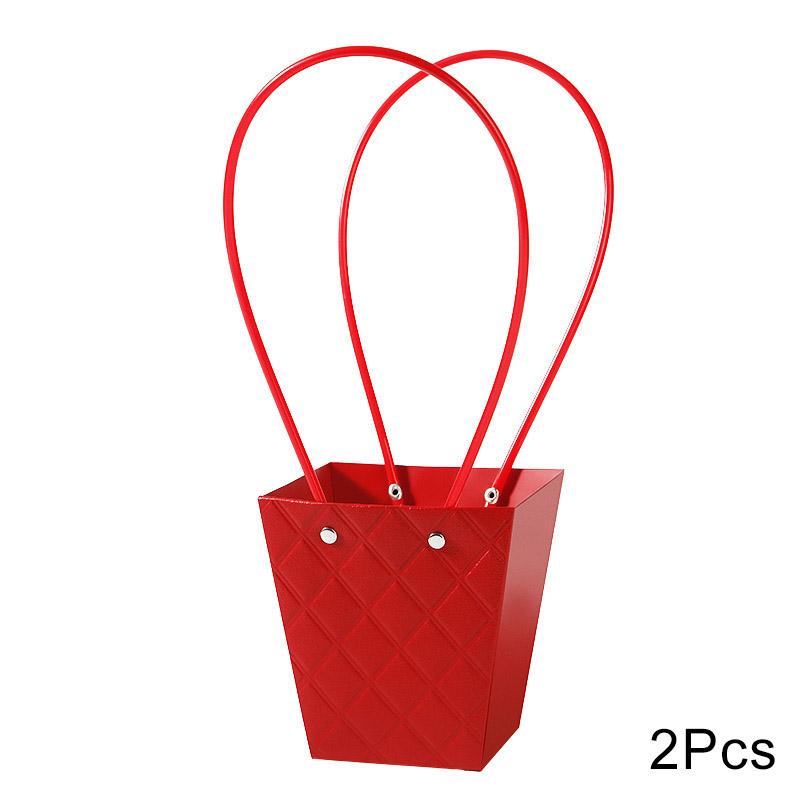 1PC Flower Packaging Bag Portable With Handle Rose Flower Kraft Paper Colorful Flower Box Birthday Gift Bag Wedding Party