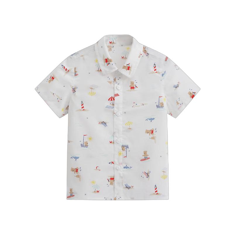 GAP Toddler Boys Lyocell Tencel Bear Short Sleeve Shirt 110 cm (4-5Y) синий