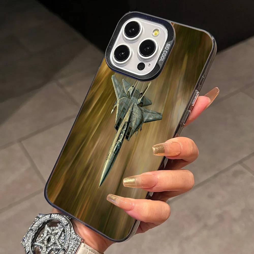 Cool Aircraft Robotech Macross Phone Case For iPhone 17,16,15,14,13,12,11 Plus,Pro Max,XS,Colorful Silver Black Cover iPhone12PROMAX