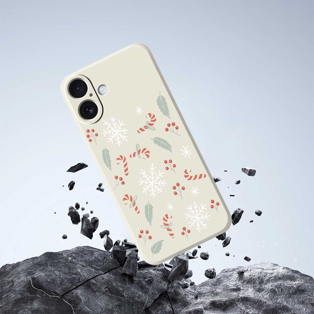 Für iPhone 17 Hülle Blätter und Ruten Musterdruck Gerade Kante TPU Handy Rückseite