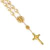 New Religious Rosary Bracelet For Women Fashion Cross Charm 8MM Glass Beaded Chain Bracelet Men Prayer Party Jewelry Gift