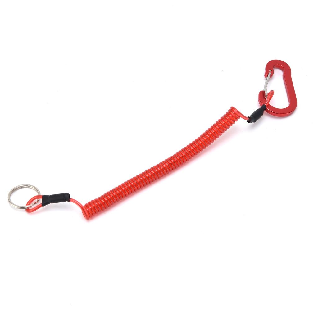 Fishing Lanyards Rope Retractable Safety Spring Coiled Ropes Keychain AccessoriesRed