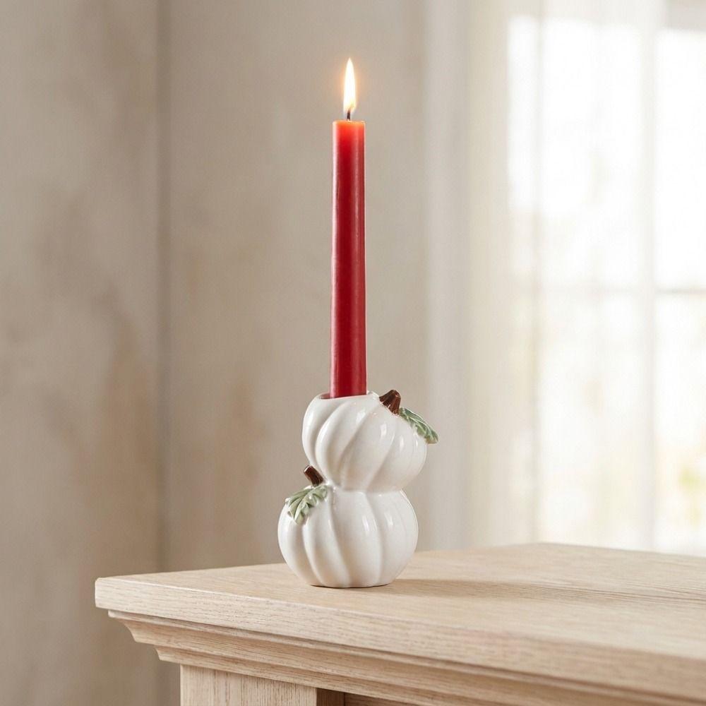 Centerpiece Ceramic Candle Holder Ceramic Pumpkin Candle Stand Halloween Decor Desk Ornament