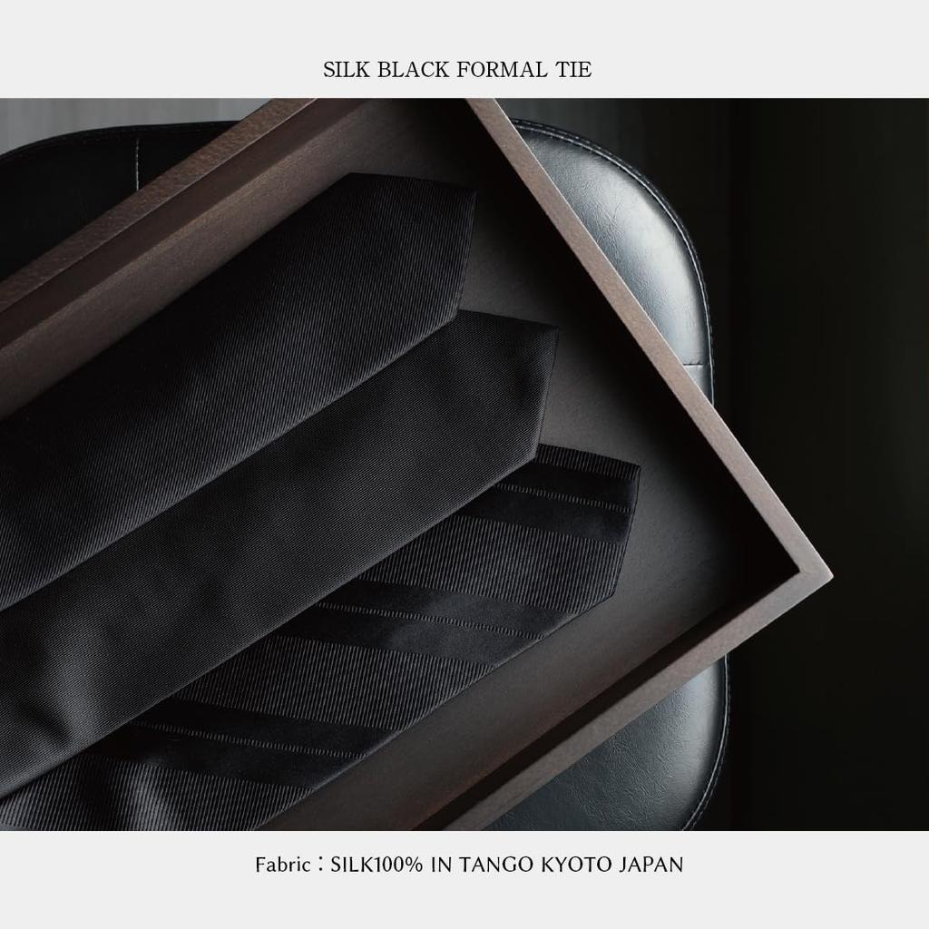 Formal Perfect for and Other Ceremonial Made in Kyoto and Black Solid Brand Formal Wear Y&TAILOR Necktie, Weddings, Funerals, Occasions, Tango,