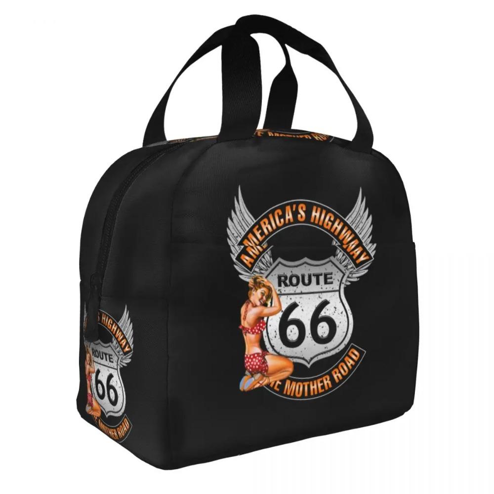 Benutzerdefinierte Route 66 Mother Road Sexy PinUp Brotdose Männer Frauen Kühlbox Warm Isolierte Brotdose für Erwachsene Büro