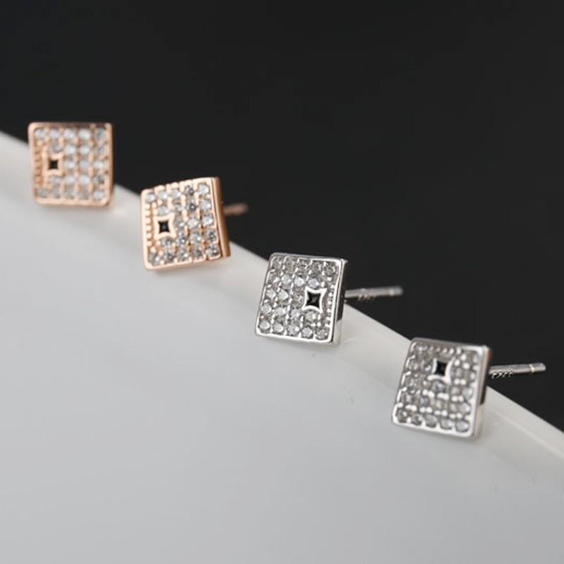 Geometric Stud Earrings for Women  Korean Style  Simple  Diamond-shaped  Rhombus-shaped  Personalized Flowers  Sweet Jewelry
