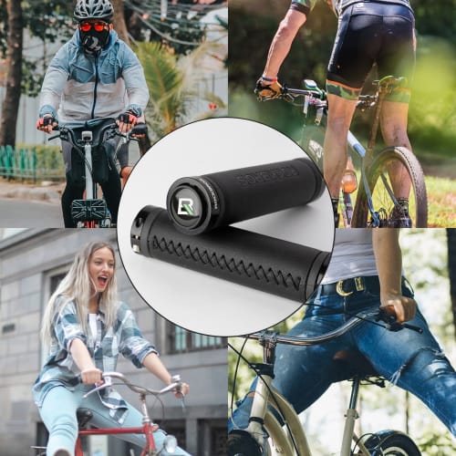 ROCKBROS Bicycle Grip Cross Bike Handle Grip Anti-Slip with Aluminum Lock Ring Mountain Bike Folding Bicycle Mini Velo Universal Left and Right Set In