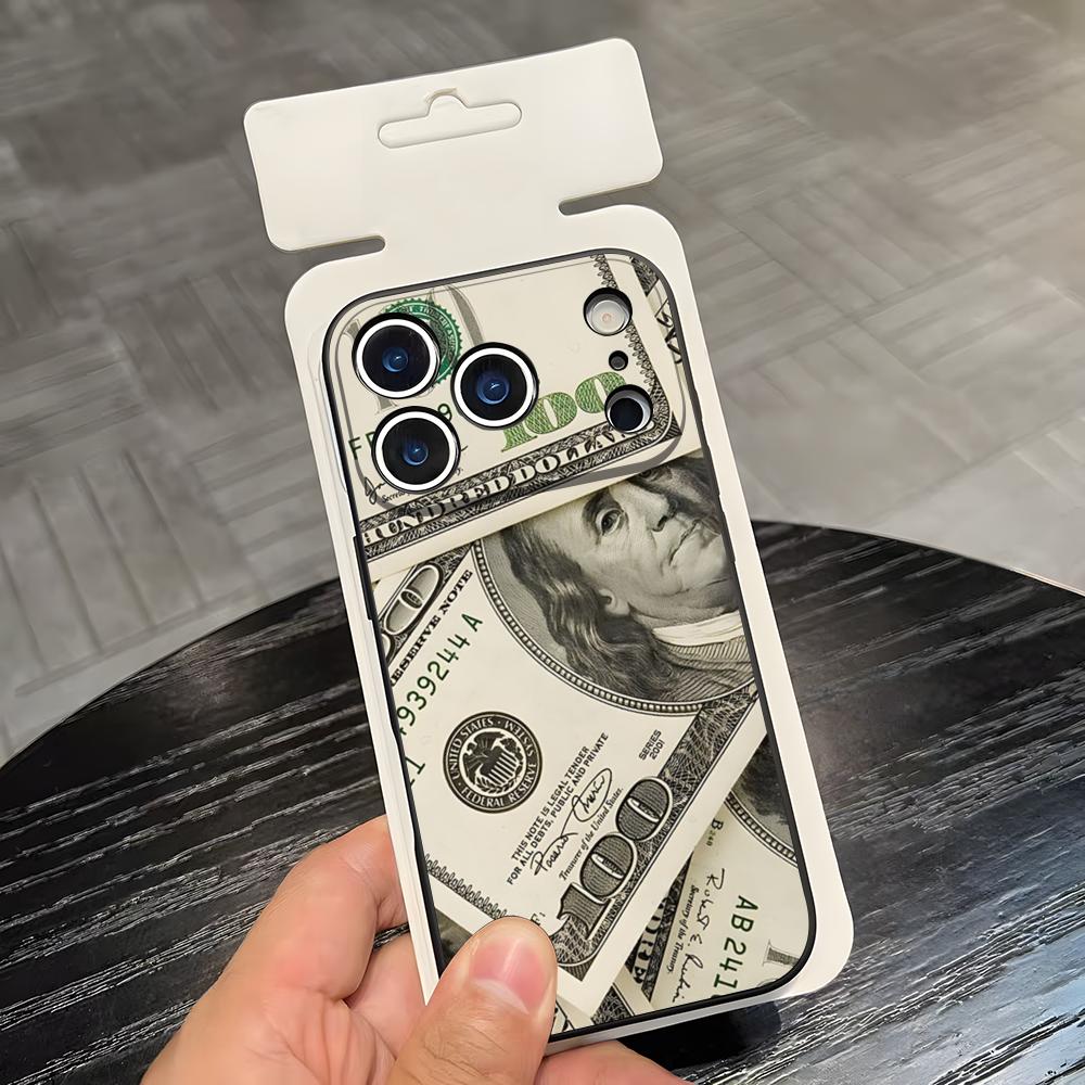 Luxury D-dollar US-S Phone Case For IPhone 17 Air 16 E Pro Max 15 14 13 Mini 12 Pro 11 Max Plus Black Soft Shell