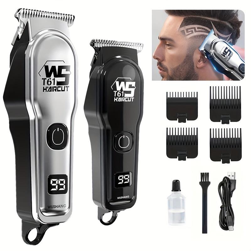 

Профессиональная электрическая машинка для стрижки волос с гребнем-ограничителем, светодиодным цифровым дисплеем, USB, мужская бритва и триммер для домашнего использования, День отца random color