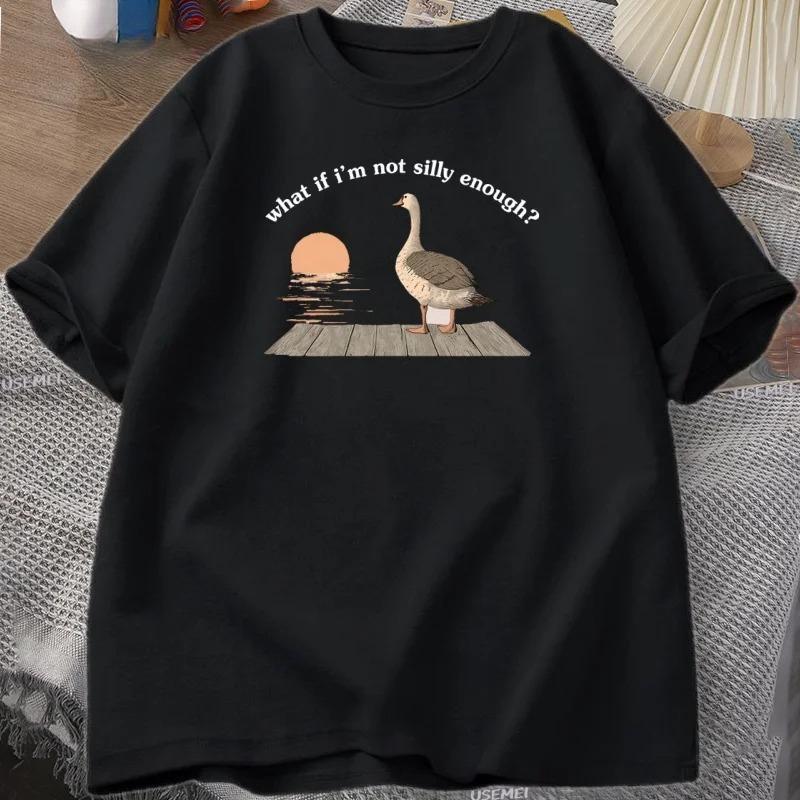 Funny Goose T-Shirt Duck Tshirt Trending Tee Print T-Shirt Casual Short Sleeve O-Neck Tshirt Vintage Clothing Tee Loose Clothing