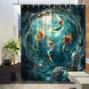 Mermaid Underwater Print Waterproof Shower Curtain For Bathroom, Ocean Life Design High-End Toilet Partition Curtain