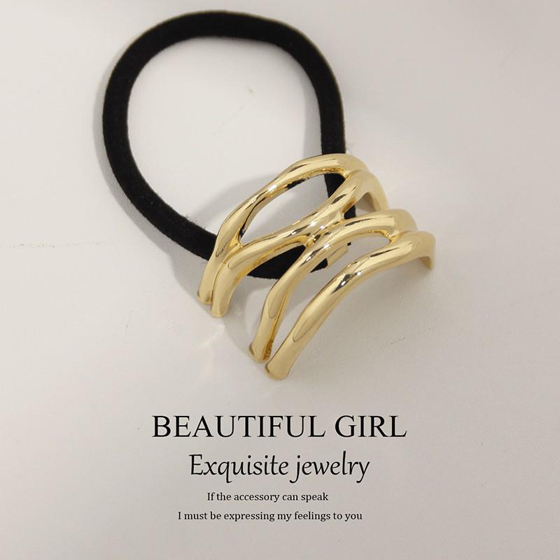 Minimalist Metal Hair Ring - New Korean Style High-End Ponytail Tie Rubber Band.