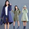 Impermeabile da Pioggia in Poliestere da Donna Impermeabile Lungo Leggero Cappotto da Pioggia da Donna Poncho Giacca con Cappuccio Impermeabile Semplice Abbigliamento da Pioggia