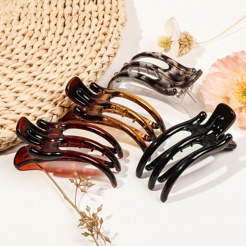 Multifunctional 3 Prong Duckbill Hair Claw Clip For Women Durable Plastic Hairpin With Multiple Color Options