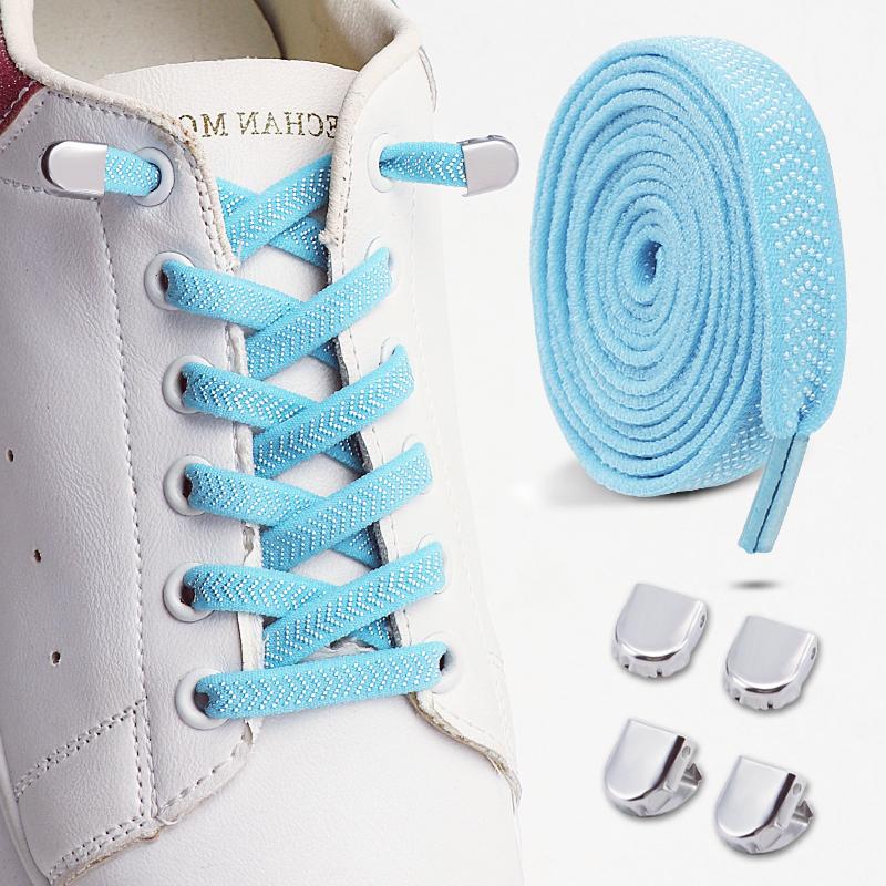 1 Pair/2 Pair No Tie Elastic Shoelaces Sneakers Laces for Kids Adults Rubber Bands Shoe LacesTieless Shoelaces for Sneakers