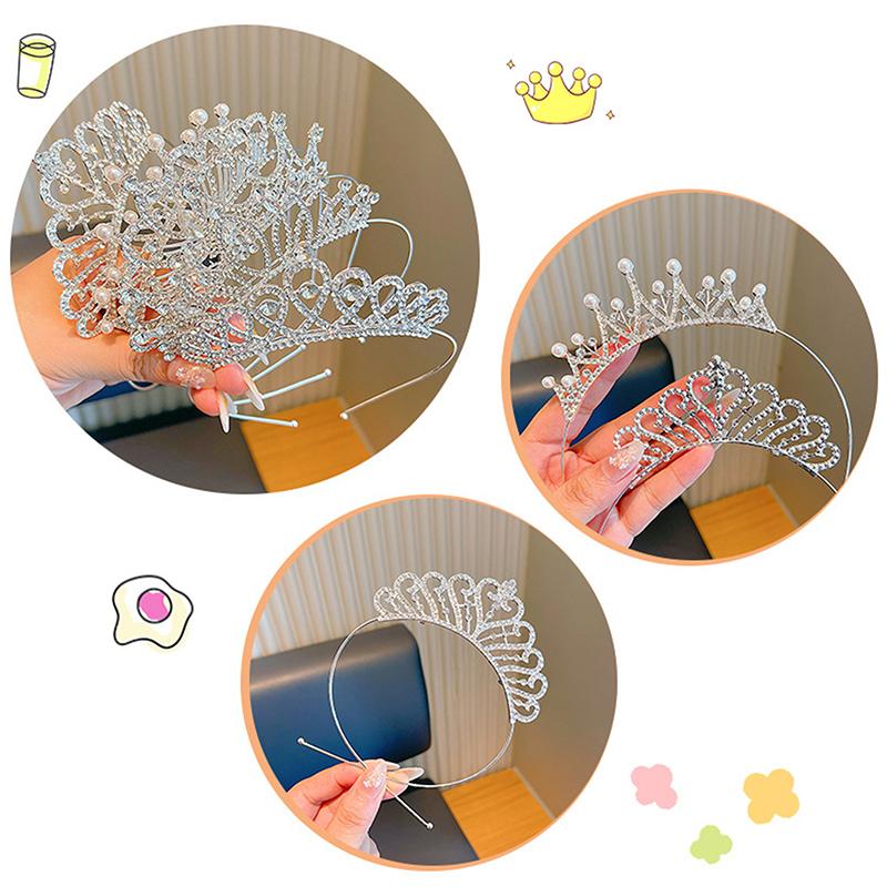 1 Stück Party Girl Krone Stirnband Performance Laufsteg Süßes kleines Mädchen Krone Stirnband Kinder Haaraccessoires Geburtstagsgeschenk