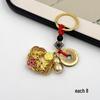 Eight Treasures Luopan Keychain with Five Emperors Coins & Gourd for Good Luck