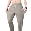 High Quality Mens Stretch Casual Pants Elastic Waist Sweatpants Ice Silky Comfortable Pants Wrinkle Resistant Running Slacks