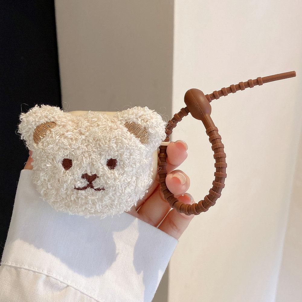 Mignon Étui en Peluche Oreille d'Ours pour Écouteurs AirPods 1 2 3 4 Pro Housse Douce pour Casque Bluetooth Apple AirPod 2 avec For AirPods 3 New gris