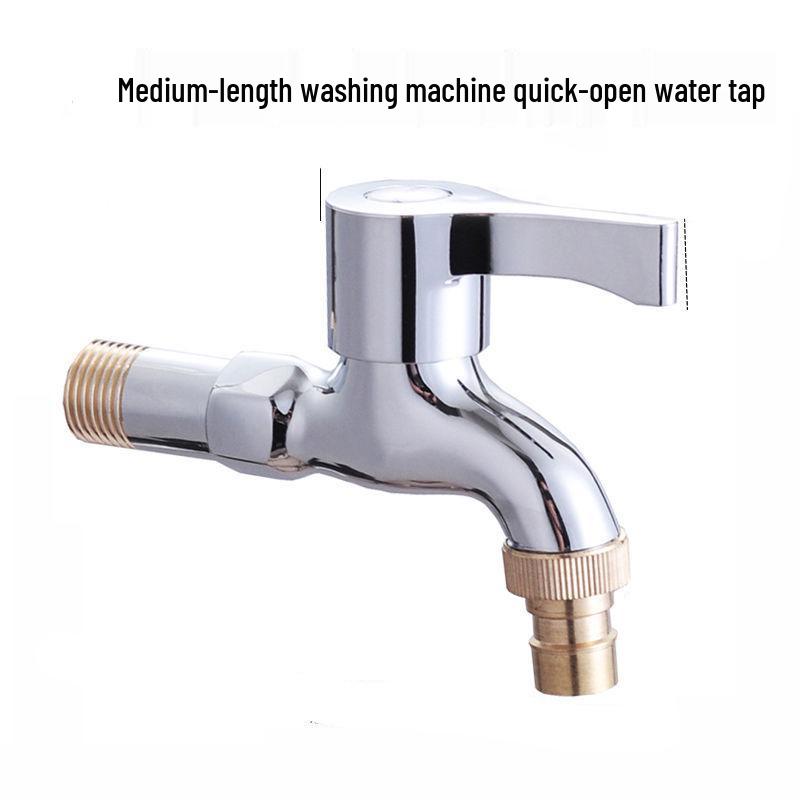 Dual-Use Pure Copper Washing Machine Faucet with Quick Open Feature