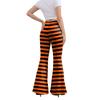 Women's Halloween Orange Striped Fashion Women's Pants Digital Printed Elastic Flared Pants