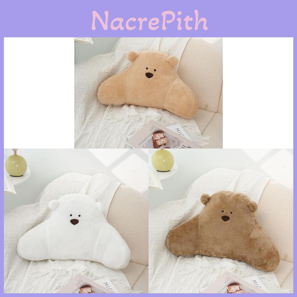 Arctic Velvet Bear Pillow With Soft Plush Cover For Sofa Lounge Use