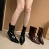 Atmosphere autumn! Plain face versatile sleeve short boots women's 2025 new foreign style versatile wide tube stiletto knight boots