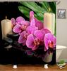 Colorful Tulip Lotus Flowers Trees Shower Curtain Bathroom Curtains Nature Flower Waterproof Polyester Fabric Bathtub Decor