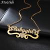 Atoztide Custom Personalized Name Stainless Steel Necklaces Cubic Zircon Letters for Women Bling Stone Pendant for Women Jewelry