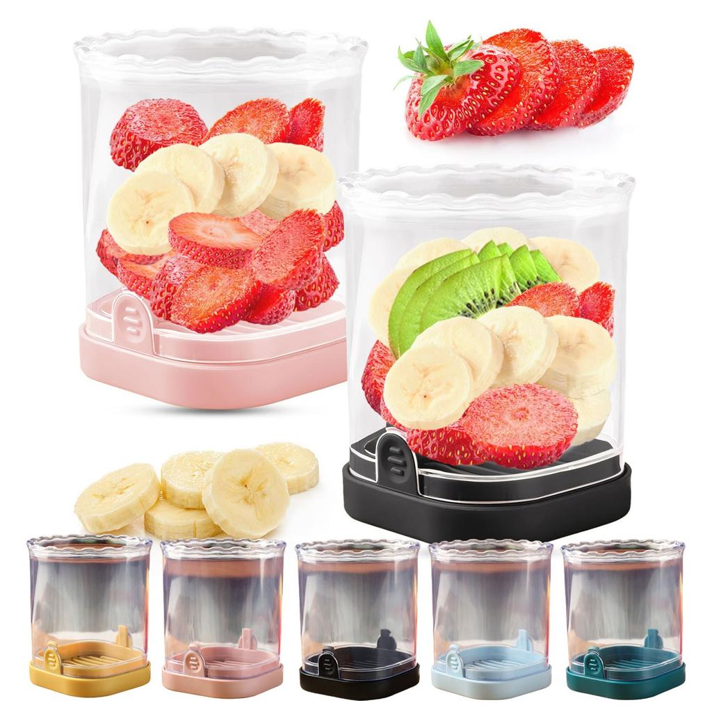 Kitchen Utensils Fruit Slicer Cup Stainless Steel Push Plate Fruit Vegetable Cutter Quickly Making Salad Bowl Supplies