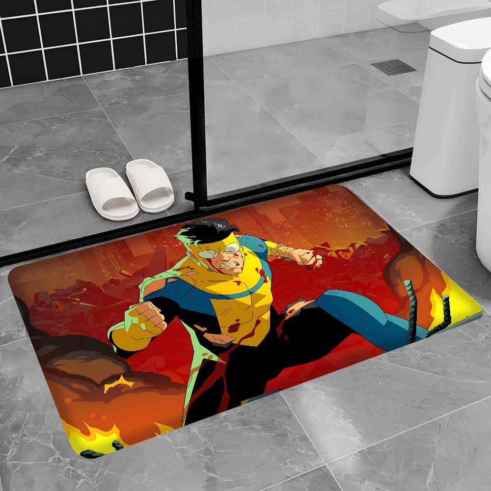 Superhero Invincible Anime Movie Door Mat Kids Room Bedroom Decoration Balcony Anti-Slip Doormat Living Room Doormat Area Rug