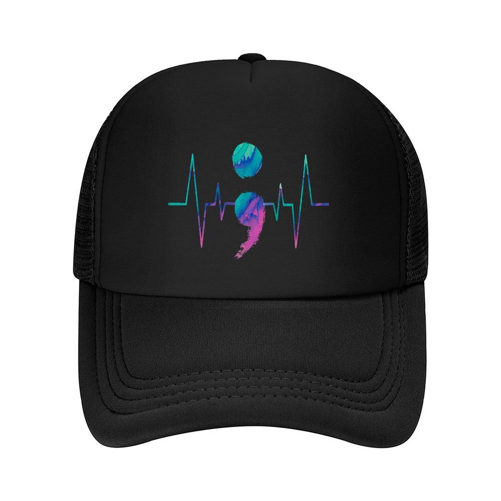 Semicolon Heartbeat Watercolor Baseball Cap Hood fashionable Cosplay Ball Cap Female Men s