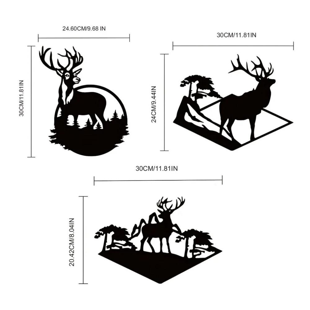 Metall-Hirsch-Kunst-Wanddekoration – Waldhirsch-Schild, eleganter Metall-Wandbehang für rustikales Zuhause, von der Natur inspirierte Wanddekoration