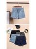 Women's High Waist Black Denim Shorts - 2025 Korean Style, Elastic, Slimming, Rolled Hem, Trendy Summer Hot Pants