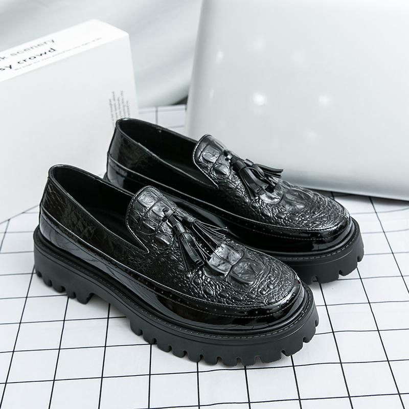 Fashion Mens Handmade PU Leather Loafers Casual Driving Flats All-match Slip-on Shoes Comfy Moccasins Leisure Walk Male Walking Footwear