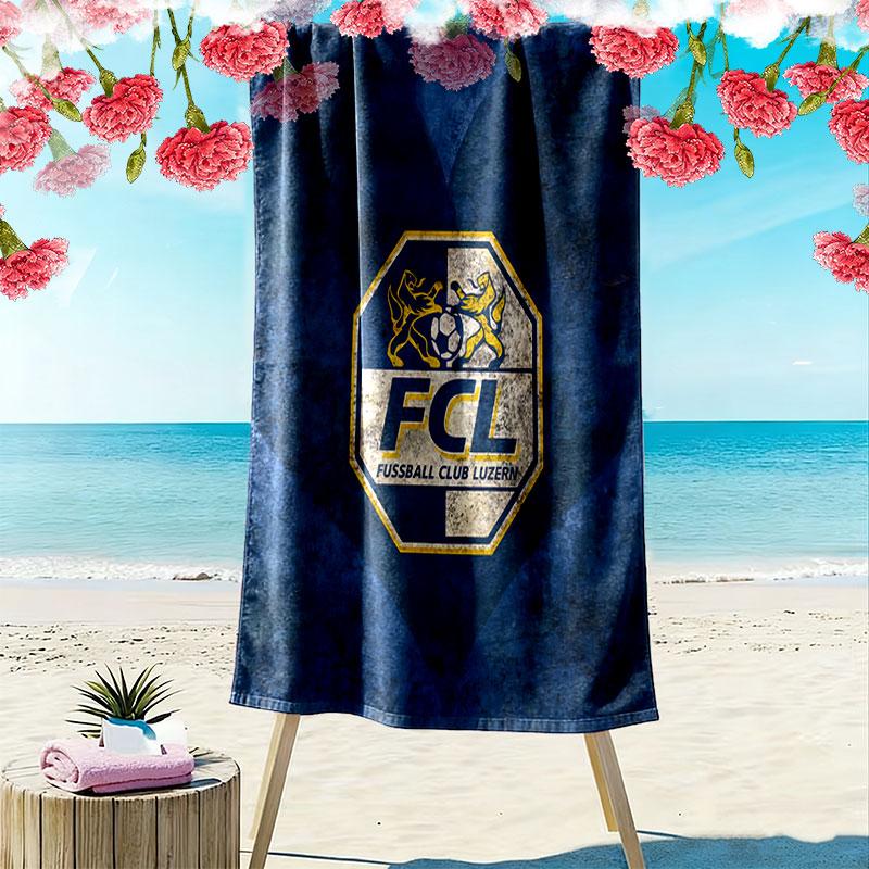 FC Luzern Logo Print Beach Towel, Large Soft Quick Dry Towel for Beach Camping Swimming