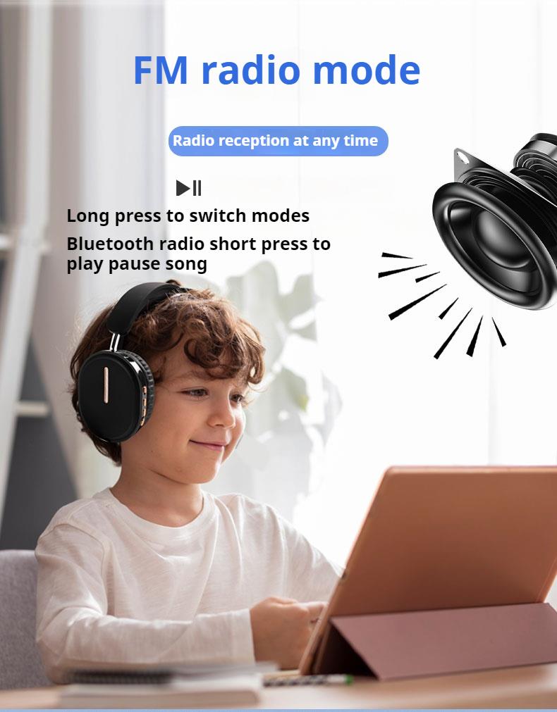 Surround Stereo Sound Wireless Bluetooth Headphones Over Ear Headset Noise Reduction Sports Gamer Earphones HD Mic Support TF/FM