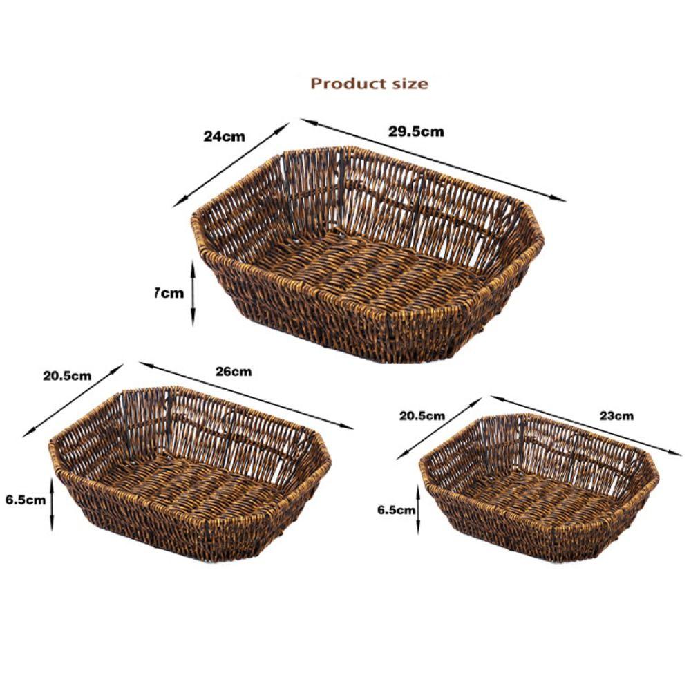 Retro Woven Imitation Rattan Fruit Plate  Wedding Candy Flower Storage