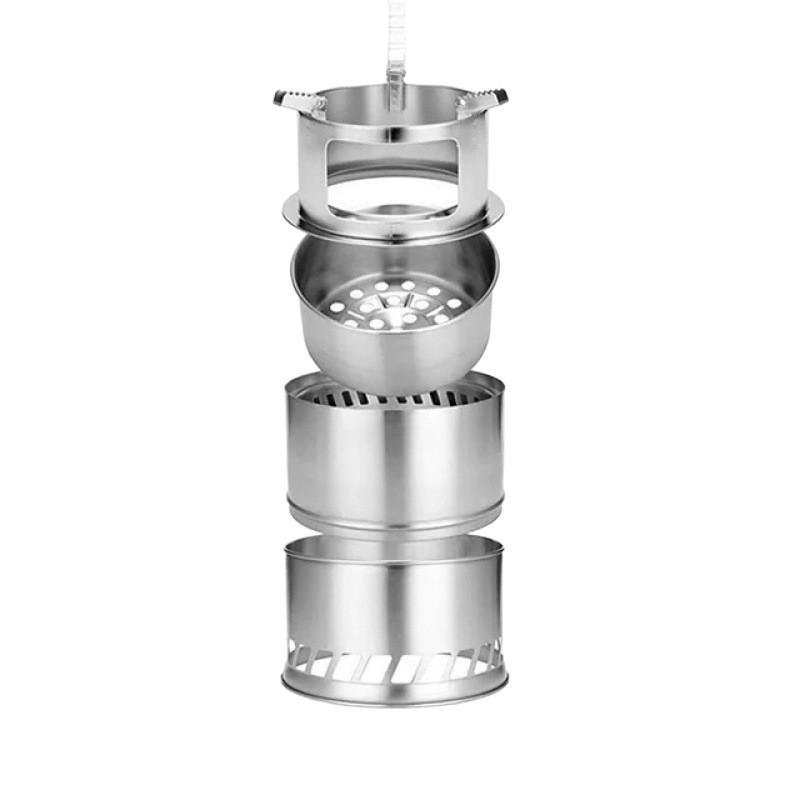 Compact Outdoor Wood Cooking Stove - Portable Firewood Stove for Travel
