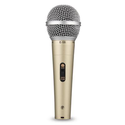 Fujirec Dynamic Microphone with XLR Phone Cable, Wired Handheld Microphone for Vocals, Narration, Karaoke, and DTM, with Switch, Unidirectional (Gold)