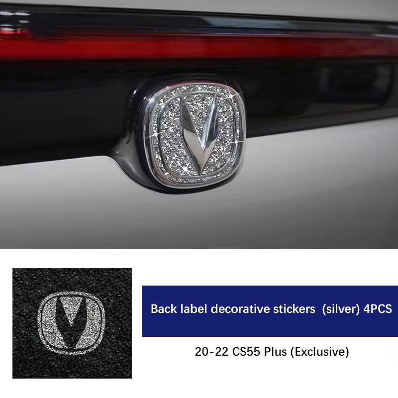 For Changan Cs55 Plus 2020-2022 Modified Front Rear Logo Cover Decorative Diamond Emblem Sticker Car Tuning Parts Accessories