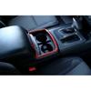 For Dodge Charger 2011- Red Carbon Fiber Cup Holder Cover Frame Accessories