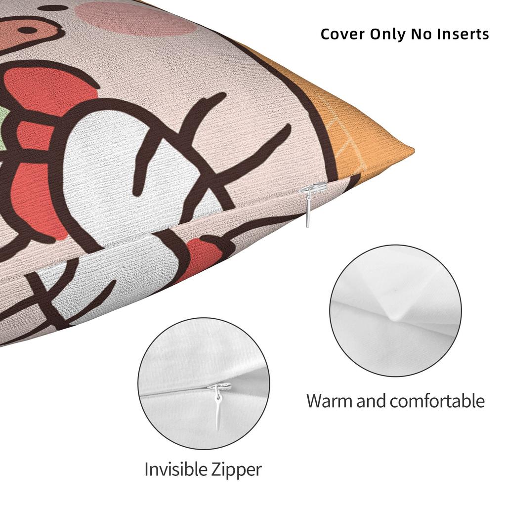 L-Lulu Pig Pillow Case  Comfy Pillow Cover Funny Pillowcases For Living Room Sofa