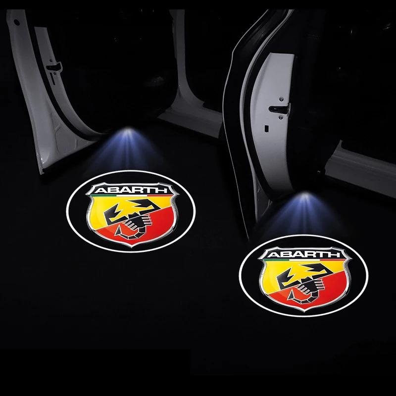 LED Car Door Universal Projector High-definition Welcome Lights For Abarth 124 125 500 500e 1000ps 595 F595 GT 124 Competizione