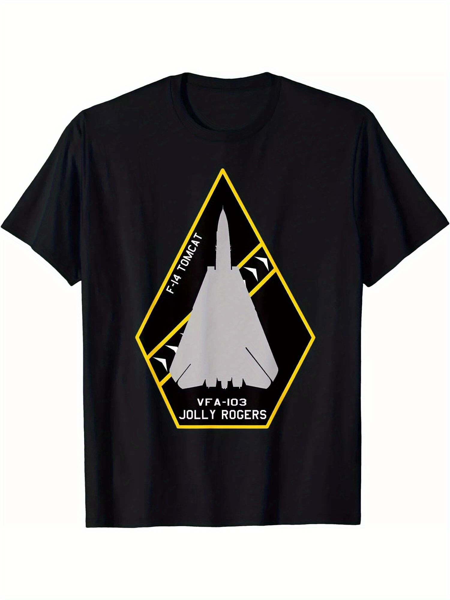 HOT! F-14 Tomcat Vfa-103 Jolly Rogers Jet Aircraft Patch  pattern -100% cotton  short sleeve O-neck printed men s T-shirt. 3XL