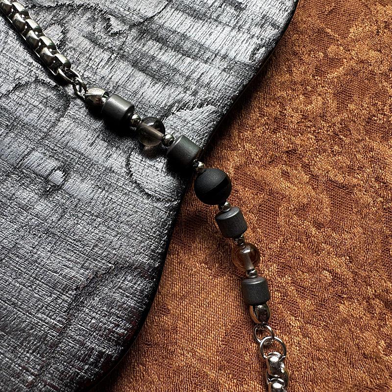 Gaga Unisex Retro Obsidian Bracelet: Cold Style Titanium Steel Accessory