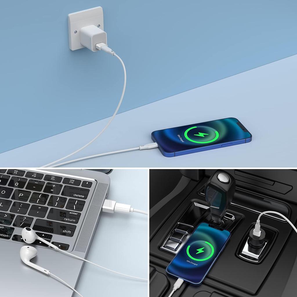 USB C Female to USB Male Adapter (4-Pack), Type C Charging Cord Connect USB A Charger for iPhone 17 16 15 14 13 12 11 Pro Max, iPad Air 5 Mini 6,