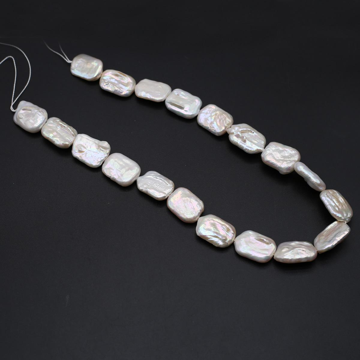 

1String, White Natural Freshwater Pearls 15×20mm, Handmade Rectangle Baroque Pearl Beads for Jewelry Making DIY Crafts, Needlework 36cm 1String/15×20mm-36cm белый