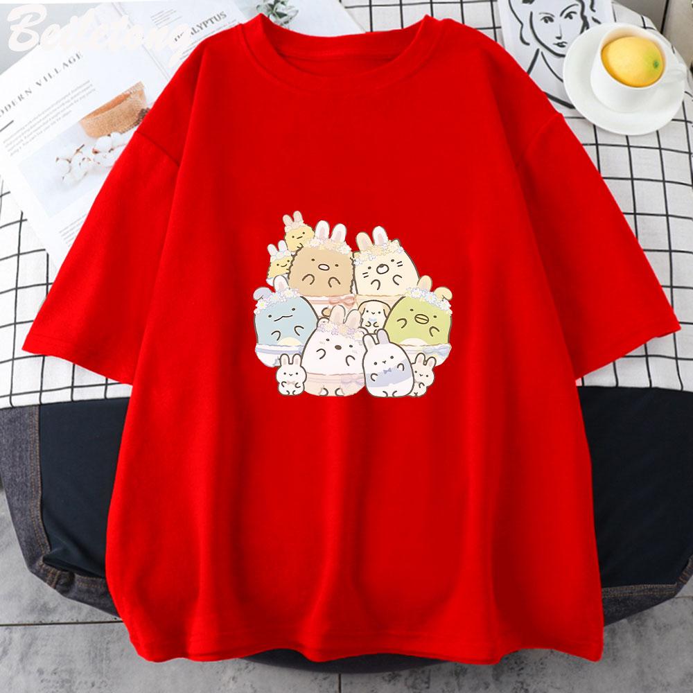 

Anime Sumikko Gurashi Unisex Women Tshirt Summer Casual Student Short Sleeve Tee Shirt Clothes Harajuku Oversize T Shirt Tops S